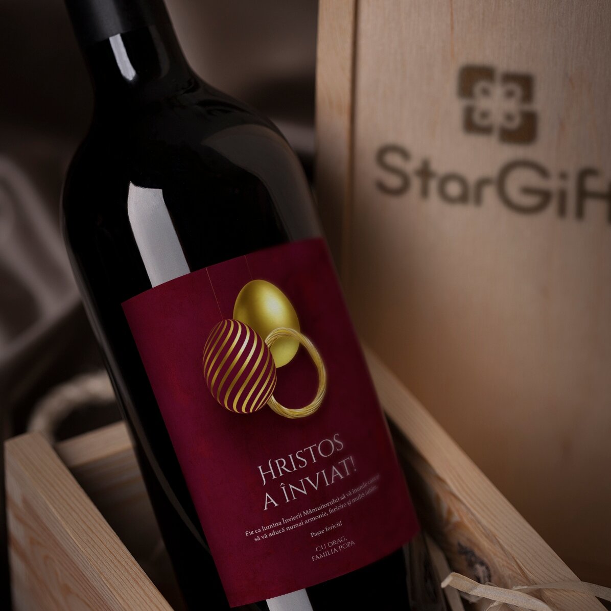 Vino personalizzato con dedica per Pasqua - Cristo è risorto!