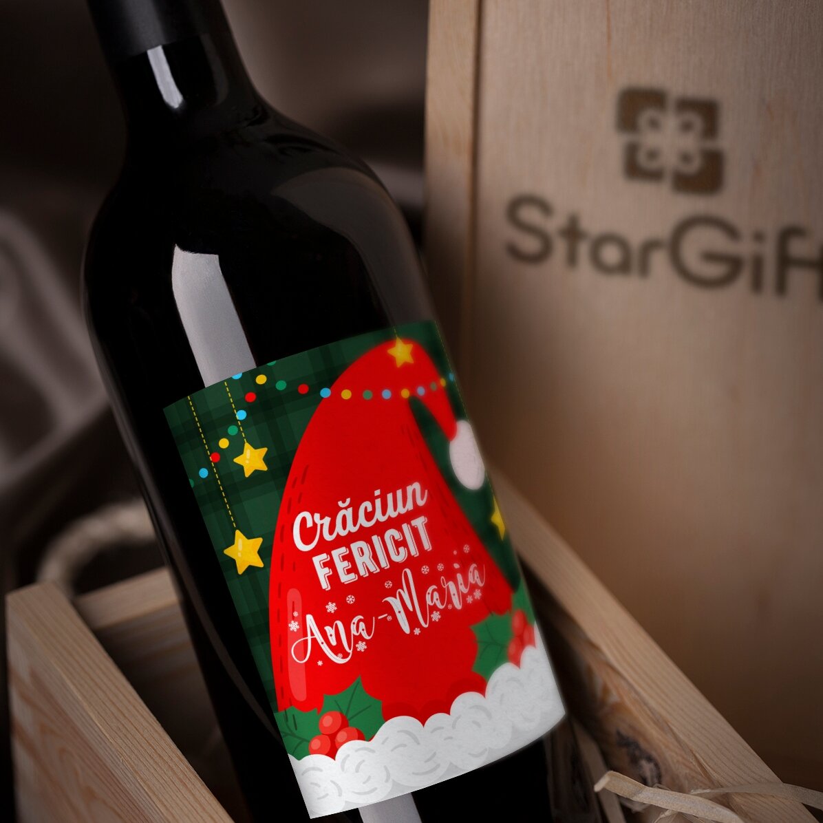 Vino personalizzato con scritta - Babbo Natale