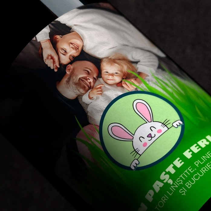 Vino personalizzato con testo e foto - Buona Pasqua!