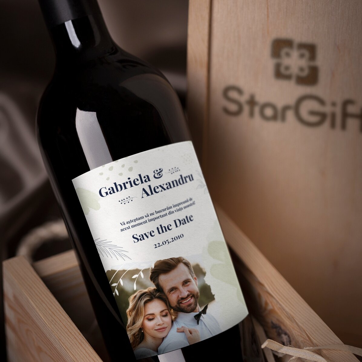 Vino personalizzato con testo e foto - Save the date