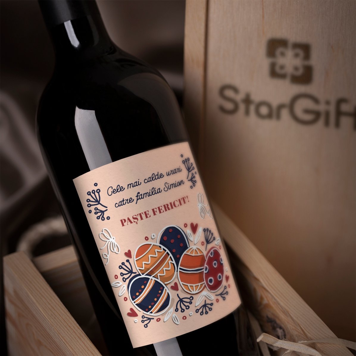 Vino personalizzato con dedica - Auguri pasquali