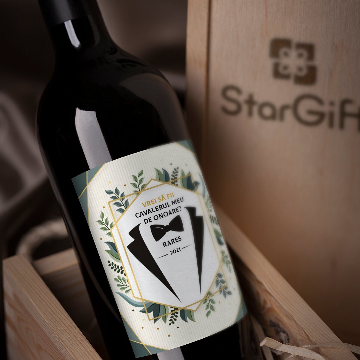Vino personalizzato con scritta - "Will you be my groomsman?"