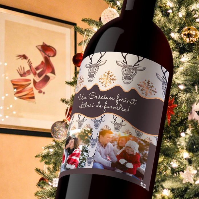 Vino personalizzato Golden Antlers