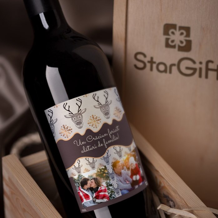 Vino personalizzato Golden Antlers