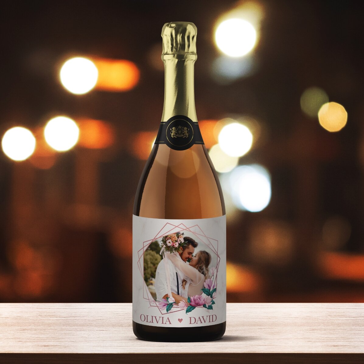 Spumante personalizzato con una foto e una dedica - Momenti in coppia
