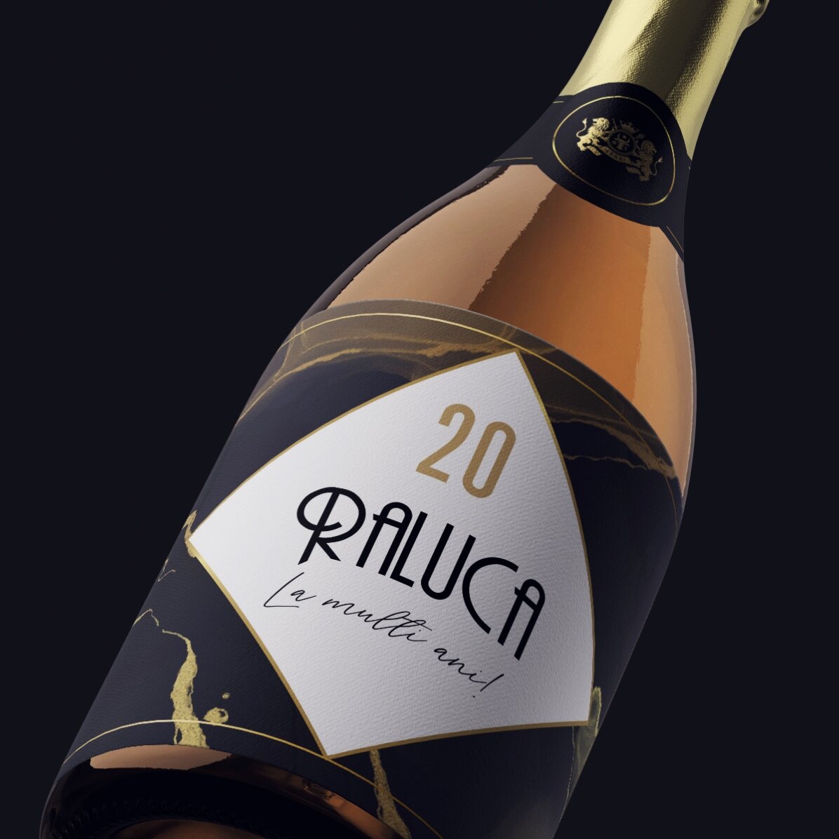 Spumante personalizzato con scritta - Abstract gold