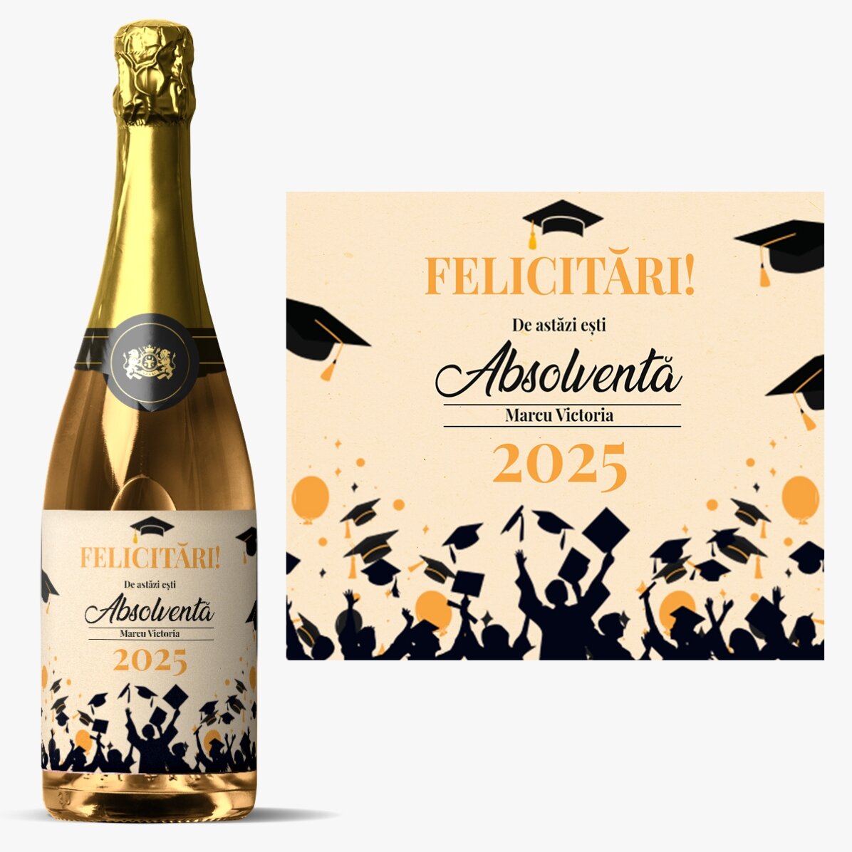 Spumante personalizzato con dedica - La gioia della laurea