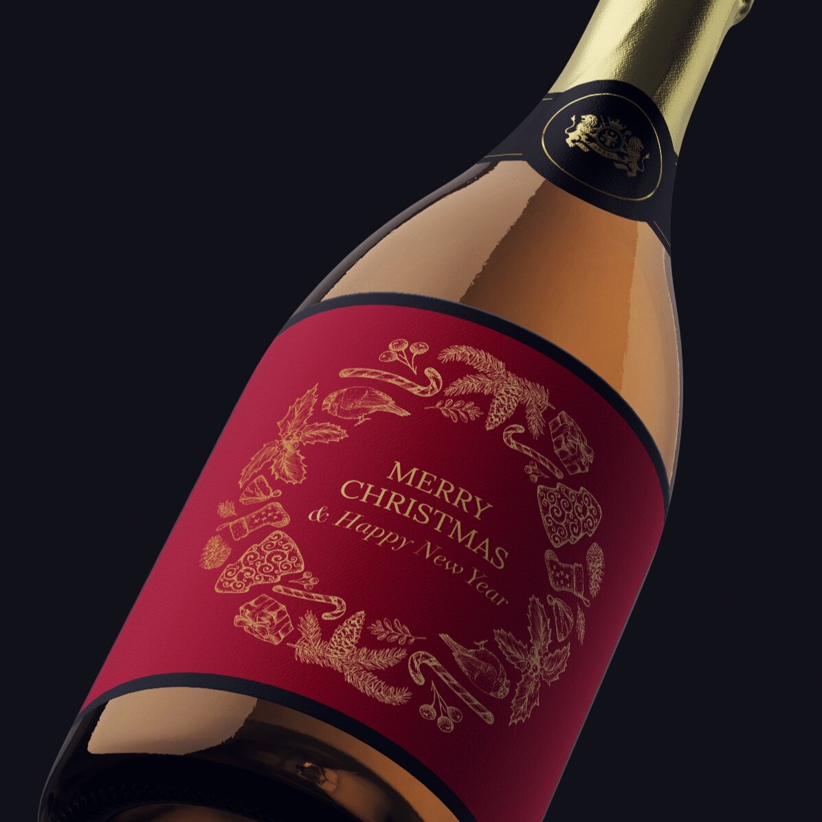 Spumante personalizzato con scritta - Christmas Spirit