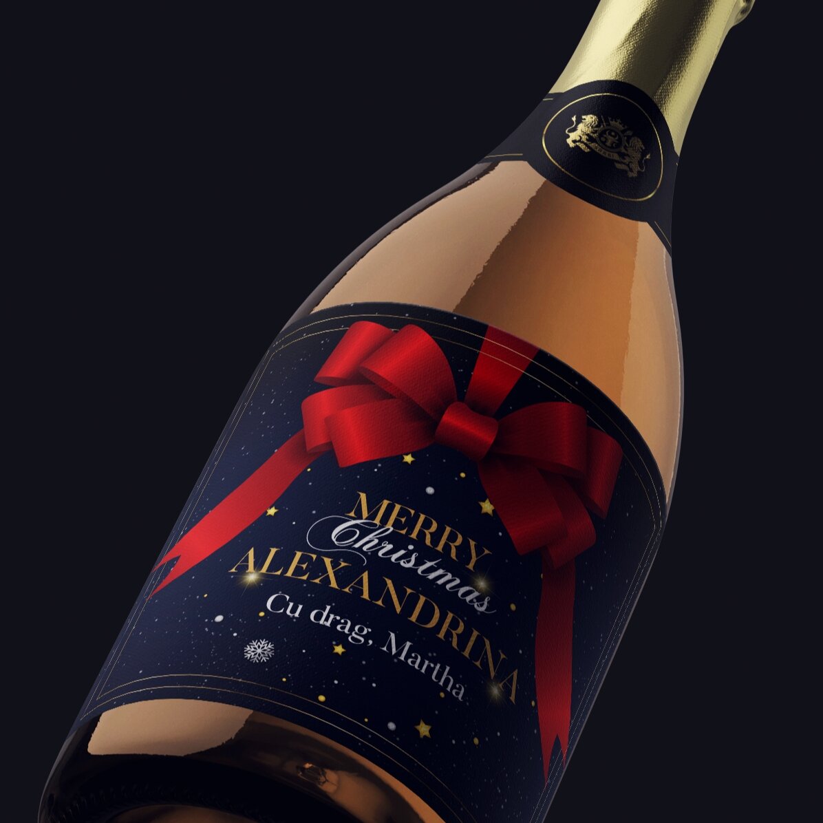 Spumante personalizzato con scritta - Glamorous Christmas