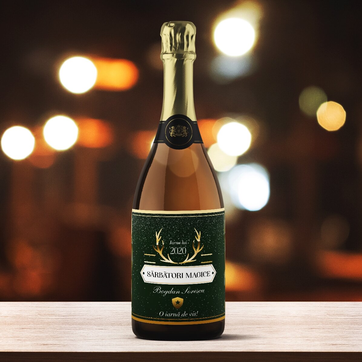 Spumante personalizzato con scritta - Golden Antlers