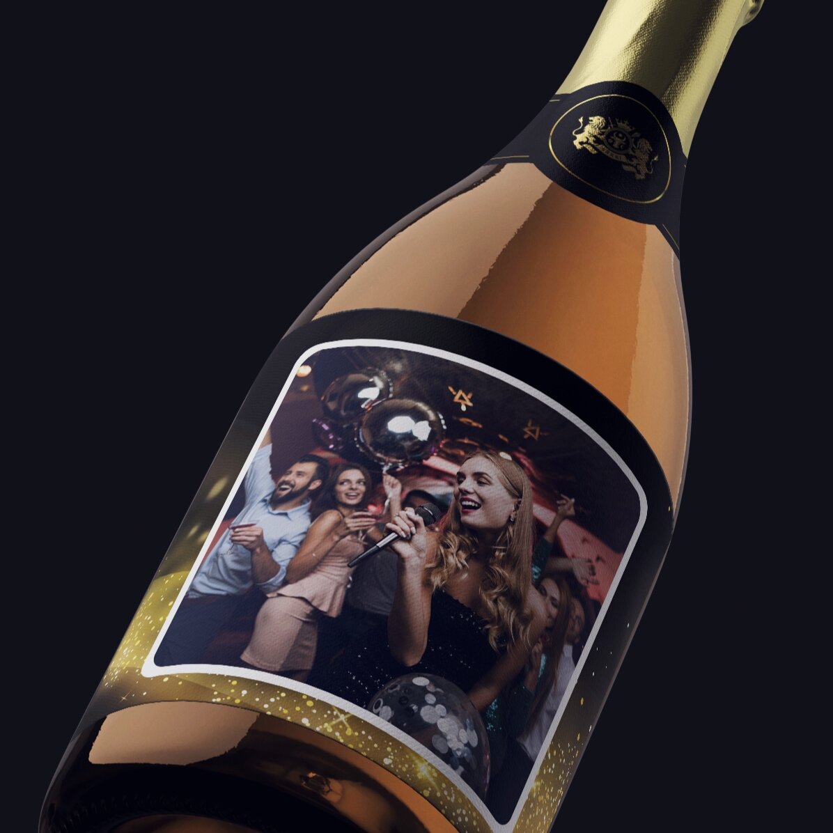 Spumante personalizzato con una foto - Gold